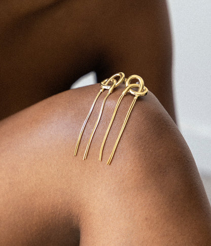 Boucles d'oreilles Bretzel (Acier doré)