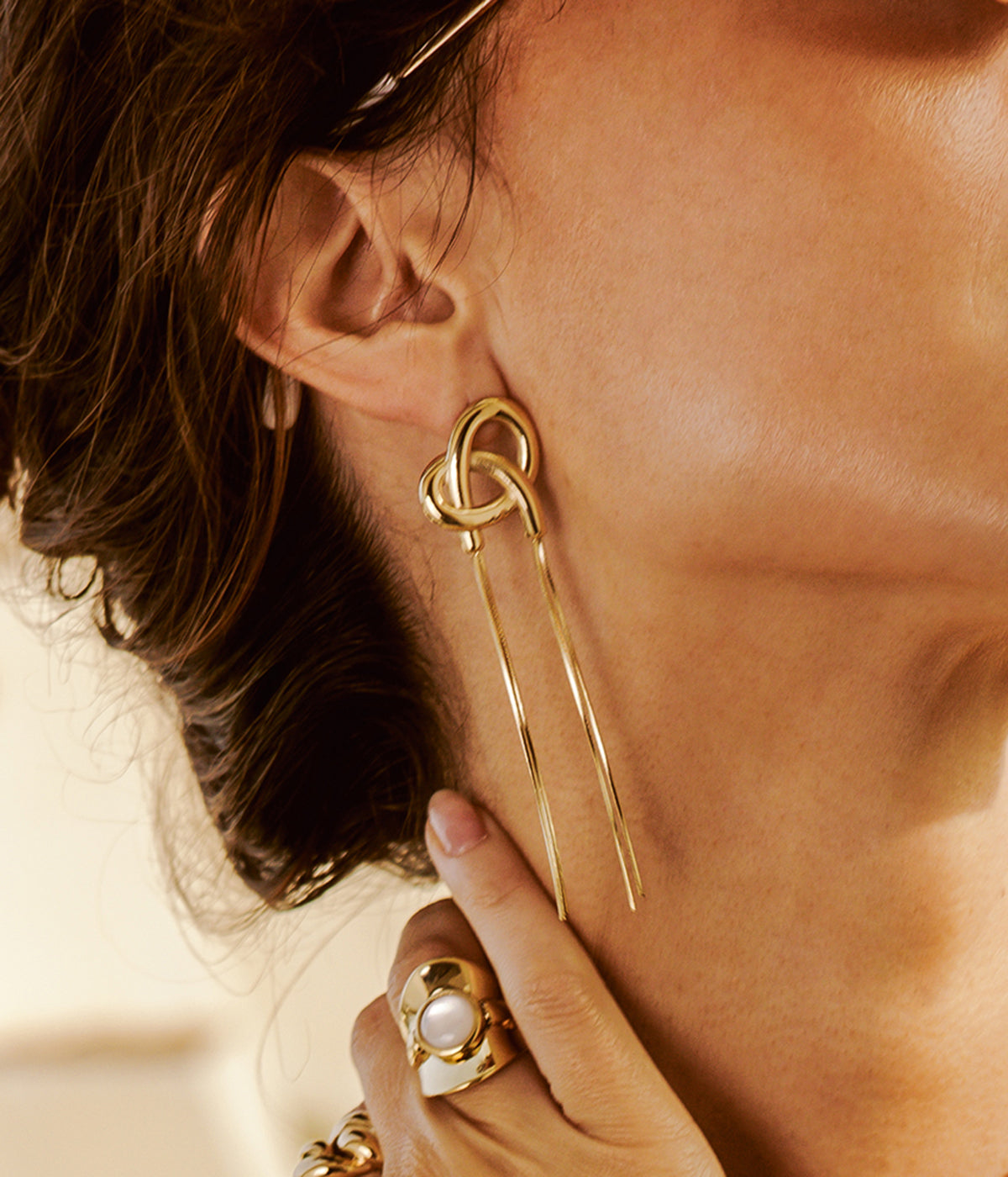Boucles d'oreilles Bretzel (Acier doré)